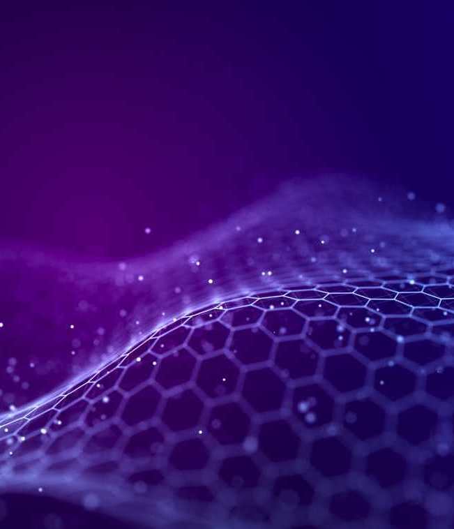 Hexagone auf lila Hintergrund